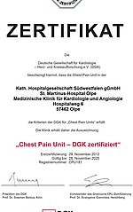 Zertifikat der Chest-Pain-Unit